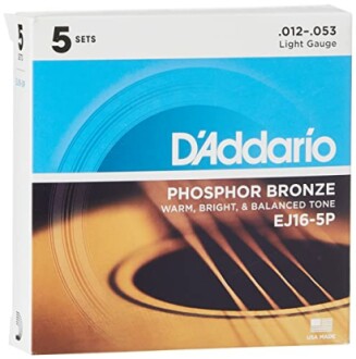 D'Addario Phosphor Bronze guitar strings packaging.