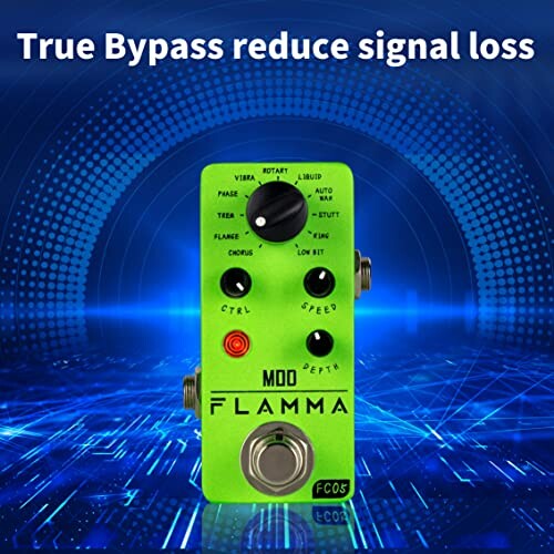 Flamma modulation pedal with true bypass feature.