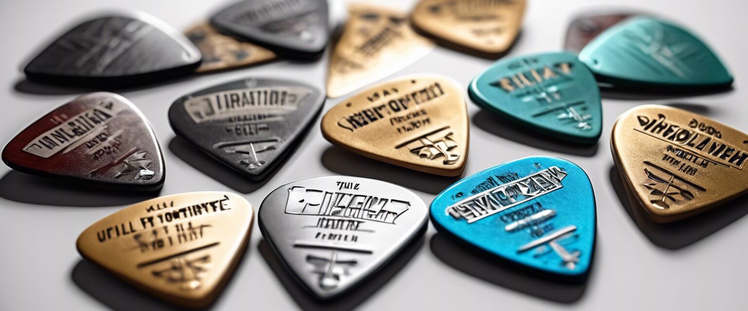 Different designs of personalized guitar picks