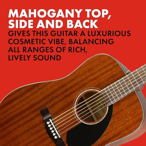 Mahogany guitar with description of its luxurious sound qualities.